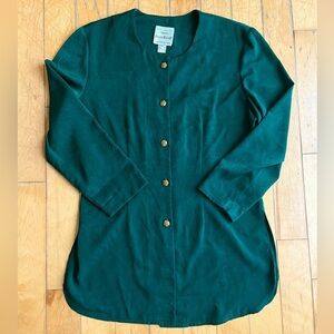 Joseph Ribkoff Vintage Emerald Tunic Vest Golden Buttons Size 12